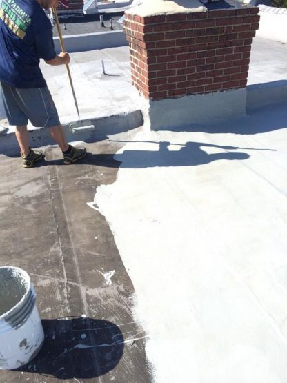 Applying Roof Sealer