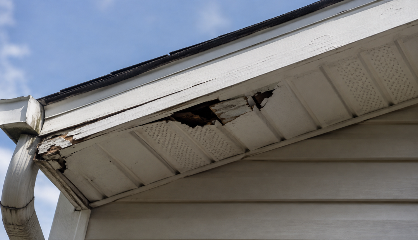 Damaged soffit